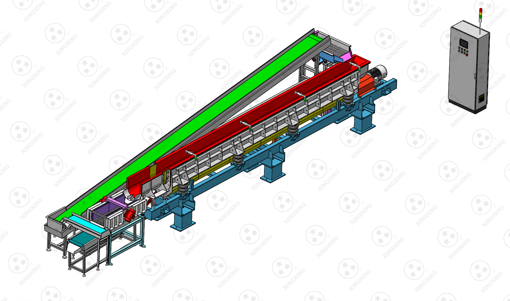 Long trough vibrating finishing line XXZP-ZC300TG drawing